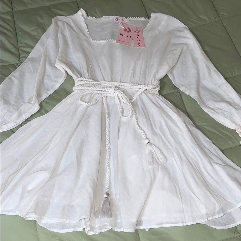 Buggy White & Gold Sisi Dress